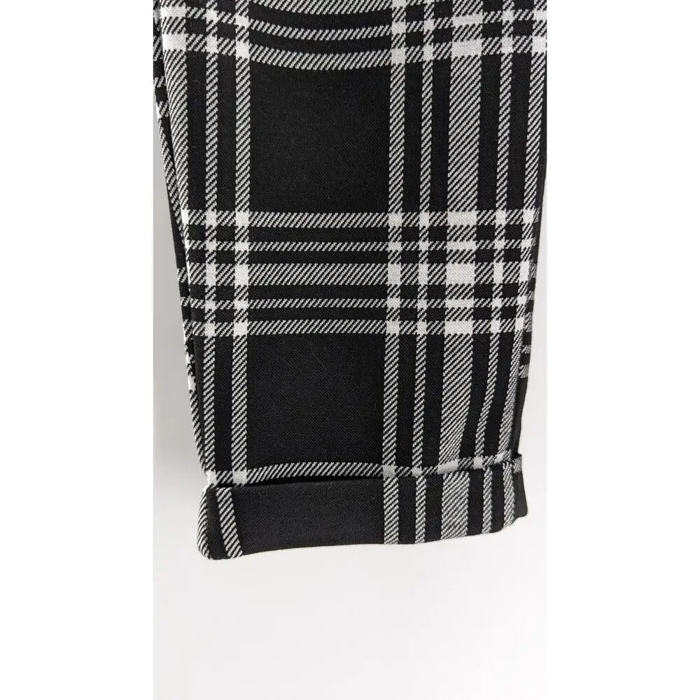 H&M Plaid Pants Trousers Black & White Size Small - Picture 4 of 9